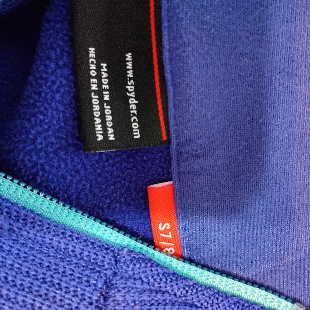 Spyder - Blue Zip-Up Jacket with Teal Accents - Size 7/8 - Picture 4 of 5
